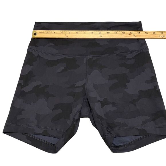 Lululemon Wunder Train High Rise Biker Shorts 12 Camouflage 6" Inseam Running - Picture 4 of 6